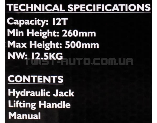 Домкрат пляшковий , пневматично-гідравлічний 12т JCB Tools JCB-TQ12007 Домкрат пляшковий , пневматично-гідравлічний 12т JCB Tools JCB-TQ12007