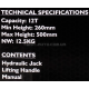 Домкрат пляшковий , пневматично-гідравлічний 12т JCB Tools JCB-TQ12007 Домкрат пляшковий , пневматично-гідравлічний 12т JCB Tools JCB-TQ12007