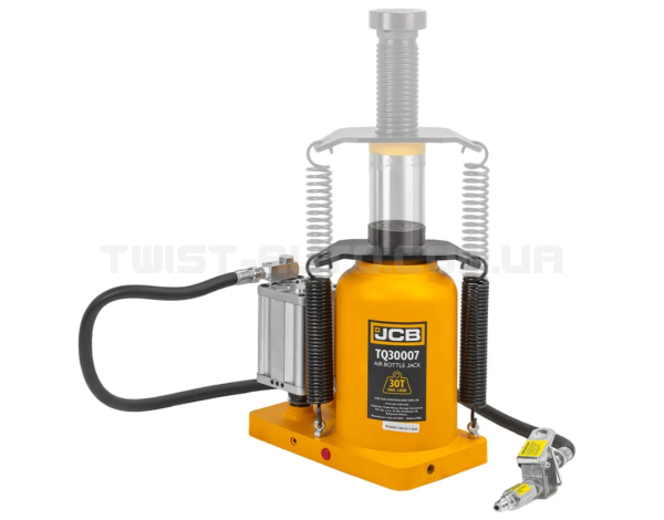 Домкрат пневматично-гідравлічний пляшкового типу 30т JCB Tools JCB-TQ30007 Домкрат пневматично-гідравлічний пляшкового типу 30т JCB Tools JCB-TQ30007