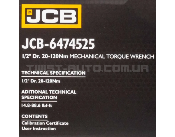 Динамометричний ключ 1/2" (20-120 Нм) JCB Tools JCB-6474525 Динамометричний ключ 1/2" (20-120 Нм) JCB Tools JCB-6474525