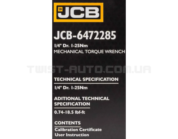 Динамометричний ключ 1/4" (1-25 Нм) JCB Tools JCB-6472285