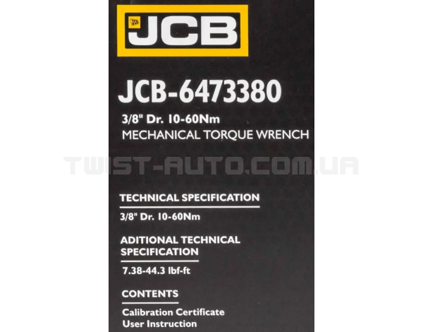 Динамометричний ключ 3/8" (10-60 Нм) JCB Tools JCB-6473380