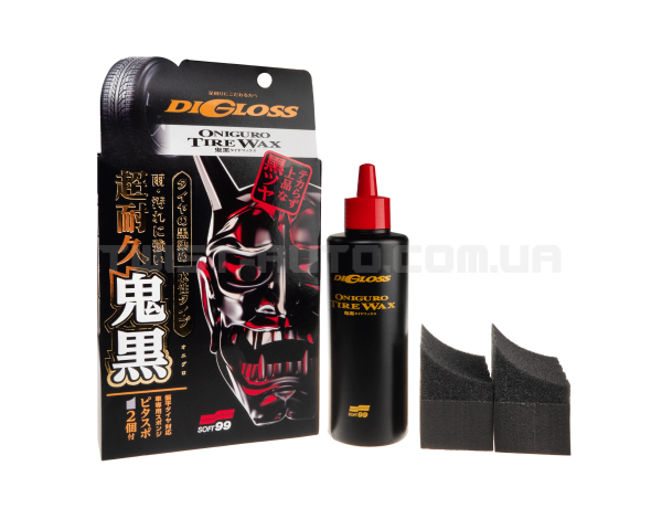 Чорніння шин SOFT99 DiGloss Black Devil Tire Wax Для глянсового блиску та гідрофобного ефекту