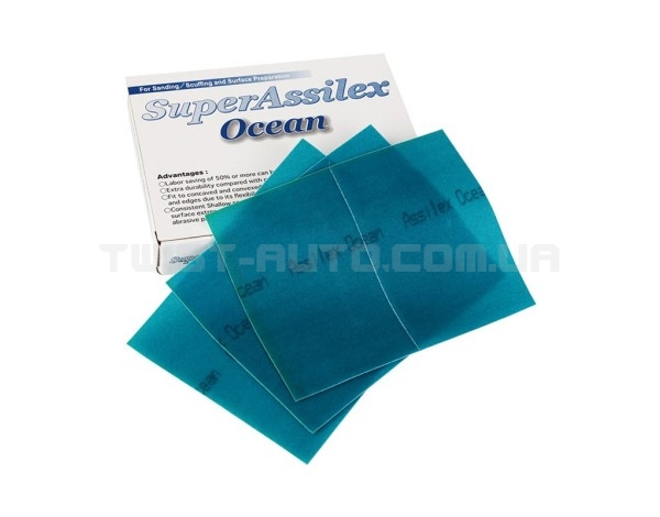 Шліфувальний лист KOVAX Super Assilex Dark Blue Sheet K320 170×130 mm Для матування поверхонь зі збереженням шагрені