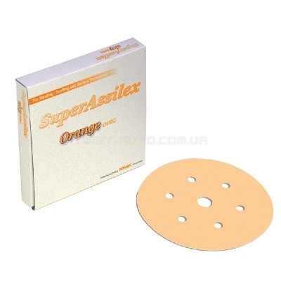Шліфувальний круг KOVAX Super Assilex Orange Disc K1200 Ø152 mm 7 holes Для матування поверхонь зі збереженням шагрені