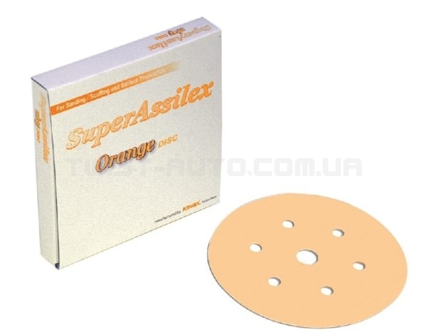 Шліфувальний круг KOVAX Super Assilex Orange Disc K1200 Ø152 mm 7 holes Для матування поверхонь зі збереженням шагрені