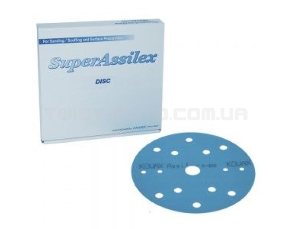 Шліфувальний круг KOVAX Super Assilex Dark Blue Disc K320 Ø152 mm 15 holes Для матування поверхонь зі збереженням шагрені