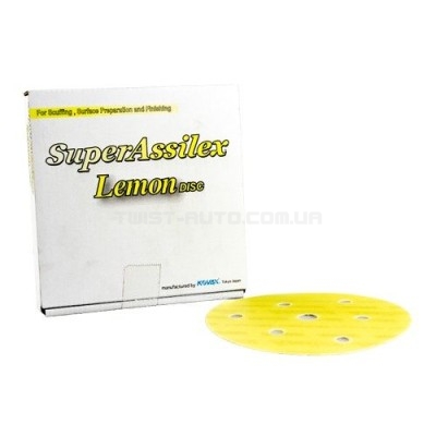 Шліфувальний круг KOVAX Super Assilex Lemon Disc K800 Ø125 mm 7 holes Для матування поверхонь зі збереженням шагрені