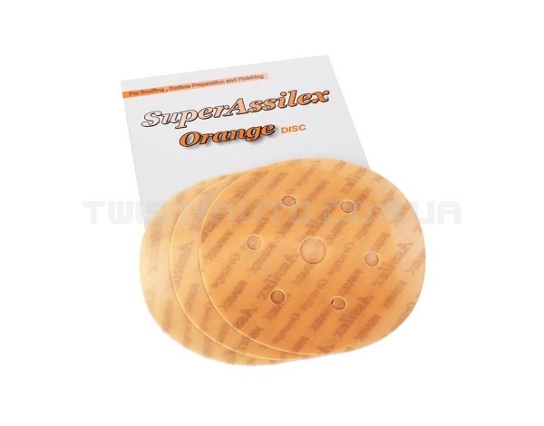 Шліфувальний круг KOVAX Super Assilex Orange Disc K1200 Ø125 mm 7 holes Для матування поверхонь зі збереженням шагрені