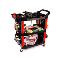 Пластиковий візок MaxShine 3-Tier Storage Utility Detailing Rolling Cart Для зберігання та перевезення інструментів та автохімії