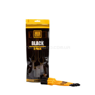Набір хімостійких пензлів Work Stuff Detailing Brush Black 3 Pack Для детейлінгу автомобіля