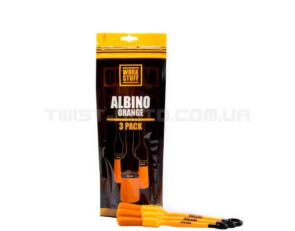 Набір хімостійких пензлів Work Stuff Detailing Brush Albino Orange 3 Pack Для зовнішнього миття та догляду за салоном автомобіля
