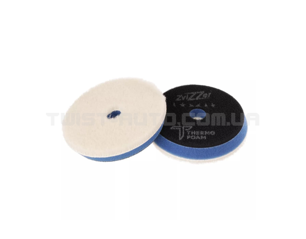 Полірувальний круг ZviZZer Thermo Wool Pad Blue for D-A Ø80 mm З шерсті середньої жорсткості, Ø80/90 мм