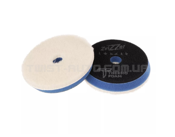 Полірувальний круг ZviZZer Thermo Wool Pad Blue for D-A Ø125 mm З шерсті середньої жорсткості, Ø125/140 мм
