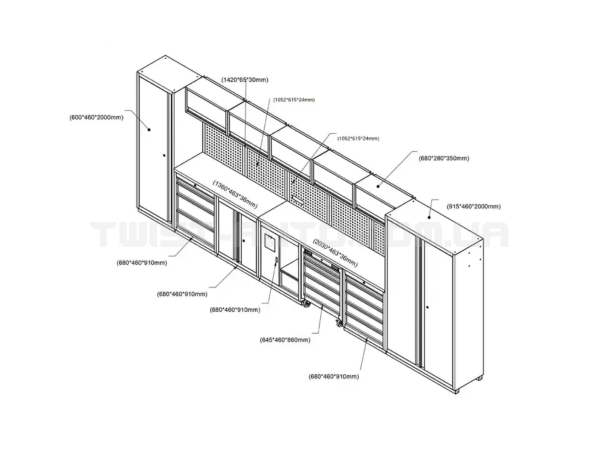 Меблі для майстерні SGCB Assembly Tool Cabinet Для максимальної ергономіки робочого місця