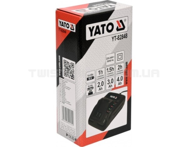 Зарядний пристрій YATO до акумуляторів Li-Ion 18 В YT-82848