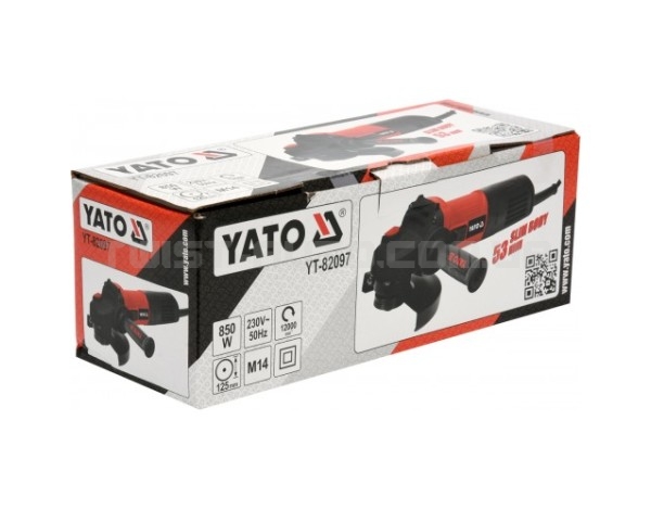Угловая шлифовальная машина YATO: P= 850 Вт, Ø= 125 мм, 12000 об/мин YATO YT-82097 - YT-82097