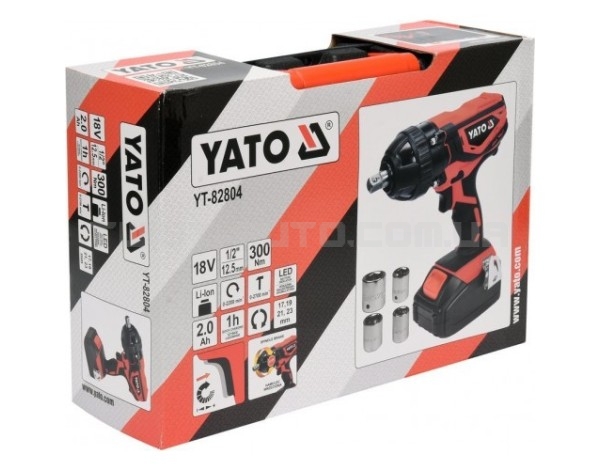 Аккумуляторный ударный гайковерт 1/2" 300 Нм YATO YT-82804 - YT-82804
