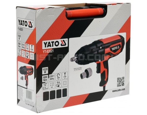 Гайковерт ударный 1/4 сетевой600 Нм YATO YT-82021 - YT-82021