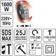 Отбойный молоток электросетевой SDS-MAX P= 1600 Вт, J = 5- 25 Дж. сверло Ø≤ 52 мм YATO YT-82135 - YT-82135