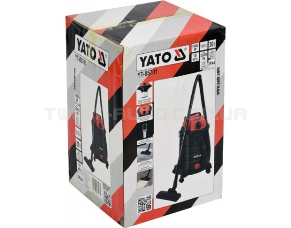 Промышленный пылесос YATO : 1400 Вт, емкость- 30 л YT-85701 - YT-85701