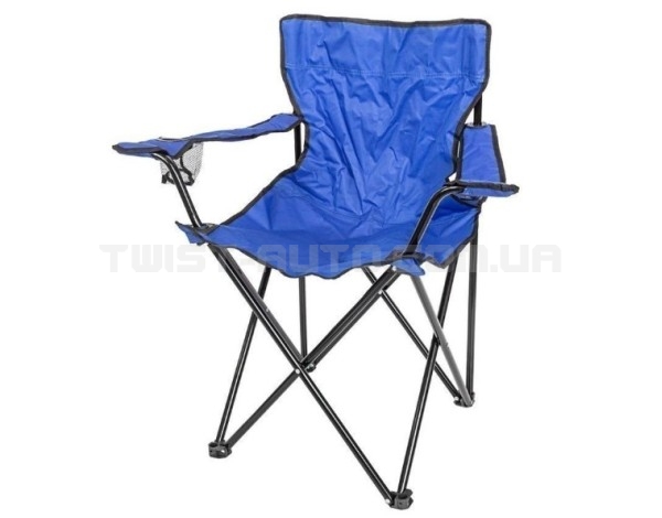 Крісло складане для кемпінгу (підлокітники, підстаканик, сидіння 40х40см, каркас-сталева труба, сумк