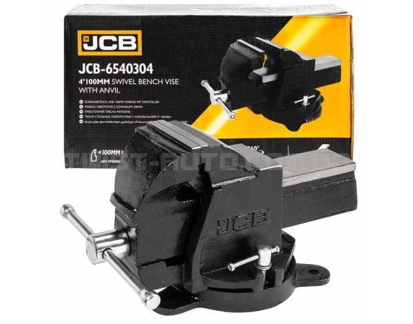 Тиски сталеві поворотні з ковадлом 4"-100мм JCB-6540304 Тиски сталеві поворотні з ковадлом 4"-100мм JCB-6540304