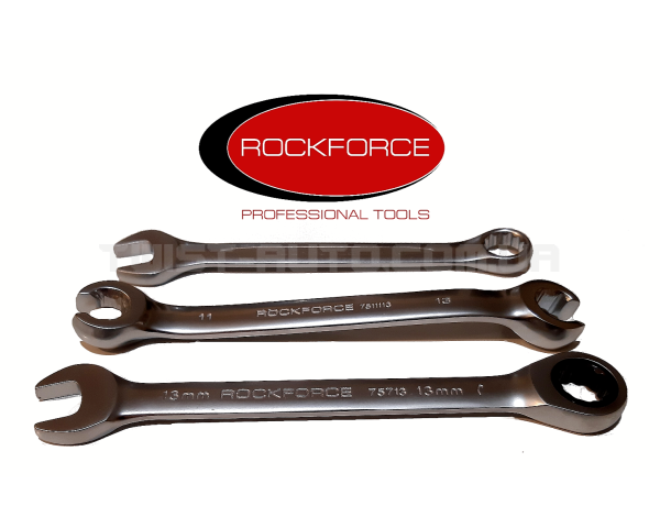 Набор ключей комбинированных универсальных 22пр: комбинированные 16пр(6-24мм), разрезные 2пр(10х12,11х13мм) ROCKFORCE RF-5147R