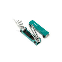 Набір ключів TORX складаний, 8пр. (T9, T10, T15, T20, T25, T27, T30, T40 з отвором)