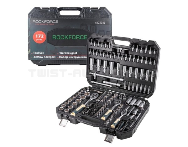 Набір інструментів 172 предмети 1/4", 3/8", 1/2" (6гр.) (4-32мм) ROCKFORCE RF-41723-5