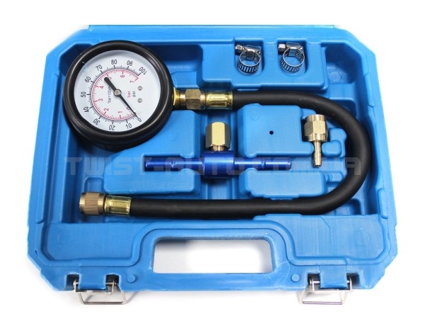 Набір для вимірювання тиску в паливних системах (0-7 bar) 8пр. в кейсі.