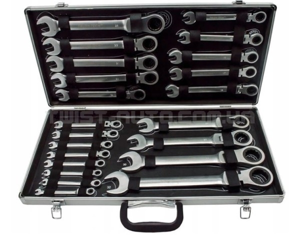 Набір ключів з тріскачкою ламані 22 шт. 6-32 мм алюмінієва валіза Falon-Tech FT66022