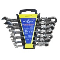 Набір ключів ріжково накидних тріскачкові 8-19, 7 шт Falon-Tech FT660228 Набір ключів ріжково накидних тріскачкові 8-19, 7 шт Falon-Tech FT660228