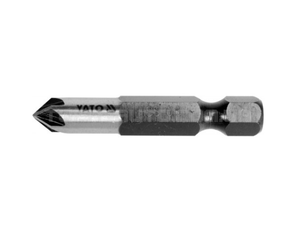 Зенкер конический по металлу YATO : HSS, Ø= 6.3 мм, l= 40 мм, 5 граней, HEX- 1/4" - YT-44721