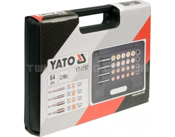 Набор для ремонта масляных пробок 64пр YATO YT-1757 - YT-1757