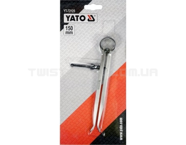Кронциркуль для внутренних замеров YATO : l= 150 мм, с винтовым фиксатором и на пружине YT-72125 - YT-72125