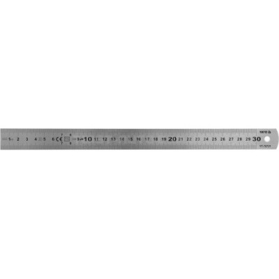 Лінійка із нержавіючої сталі: L= 300 x 19 мм, двостороння шкала YATO YT-70721