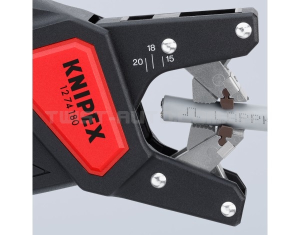 Автоматичний інструмент для видалення ізоляції з круглих кабелів KNIPEX 12 74 180 SB | 12 74 180 SB