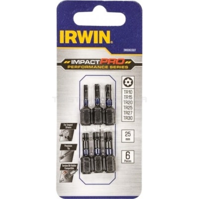 Біти IMPACT PRO 1/4"/25мм, комплект TR10, TR15, TR20, TR25, TR27, TR30, IRWIN IRWIN IW6061607