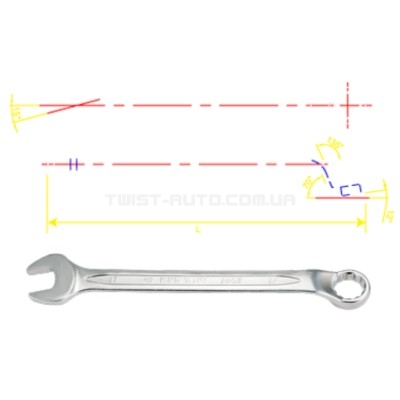 Ключ ріжково-накидний з вигином 45 ° 6mm | 1063-06