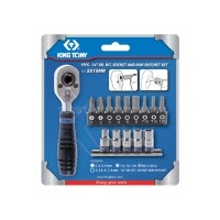 Набір вставок (біт) та головок з тріскачкою 1/4", TORX, HEX, PH, 15 предметів | 2515MR