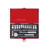 Набор головок 1/4" 18 ед. 6-ти гранные, (4-12mm) | 2518MR
