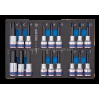 Набір торцевих головок 1/2", TORX, HEX, L=80 мм, ложемент, 18 предметів | 9-4138PRV Набір торцевих головок 1/2", TORX, HEX, L=80 мм, ложемент, 18 предметів | 9-4138PRV