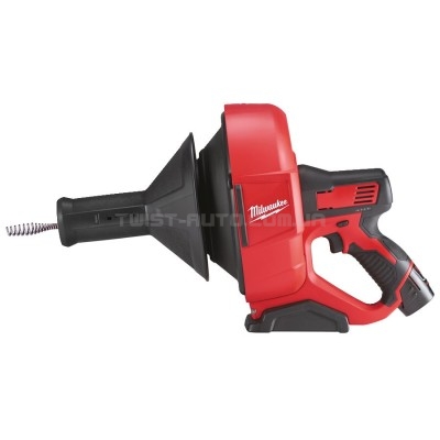 Акумуляторна прочисна машина MILWAUKEE M12 BDC8-202C (трос, внутрішній барабан,2 акумул. Х 2Аг, ємні MILWAUKEE 4933451633