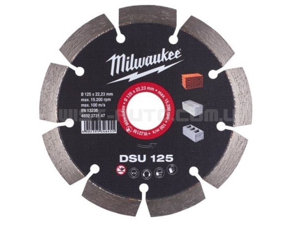 Диск алмазний MILWAUKEE DSU 125, O125мм