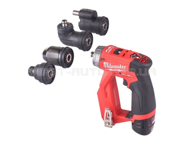 Дриль-шурупокрут акумуляторний MILWAUKEE, M12 FDDXKIT-0X, 34Нм (4 насадки FIXTEC, HD кейс)