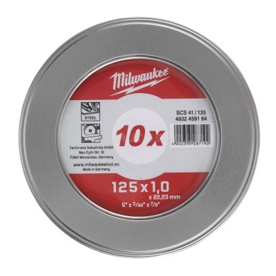 Диск відрізний SCS 41/125x1 PRO+ (10 шт) в металевому боксі MILWAUKEE ACC 4932478998