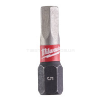 Насадка Milwaukee SHOCKWAVE Hex5 25мм (2 шт) | 4932430896 Насадка Milwaukee SHOCKWAVE Hex5 25мм (2 шт) | 4932430896