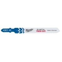 Полотна для лобзіка T123XF Bi-Metal TWIN CUT MILWAUKEE, 91мм/ крок зуба 2,5/ 1,8 мм, (5шт), (універс MILWAUKEE ACC 4932430142 Полотна для лобзіка T123XF Bi-Metal TWIN CUT MILWAUKEE, 91мм/ крок зуба 2,5/ 1,8 мм, (5шт), (універс MILWAUKEE ACC 4932430142