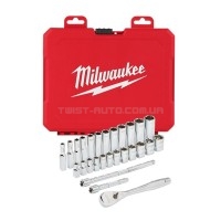 Набір головок метричних та дюймових 3/8" MILWAUKEE з храповиком , (56шт) MILWAUKEE ACC 4932464946